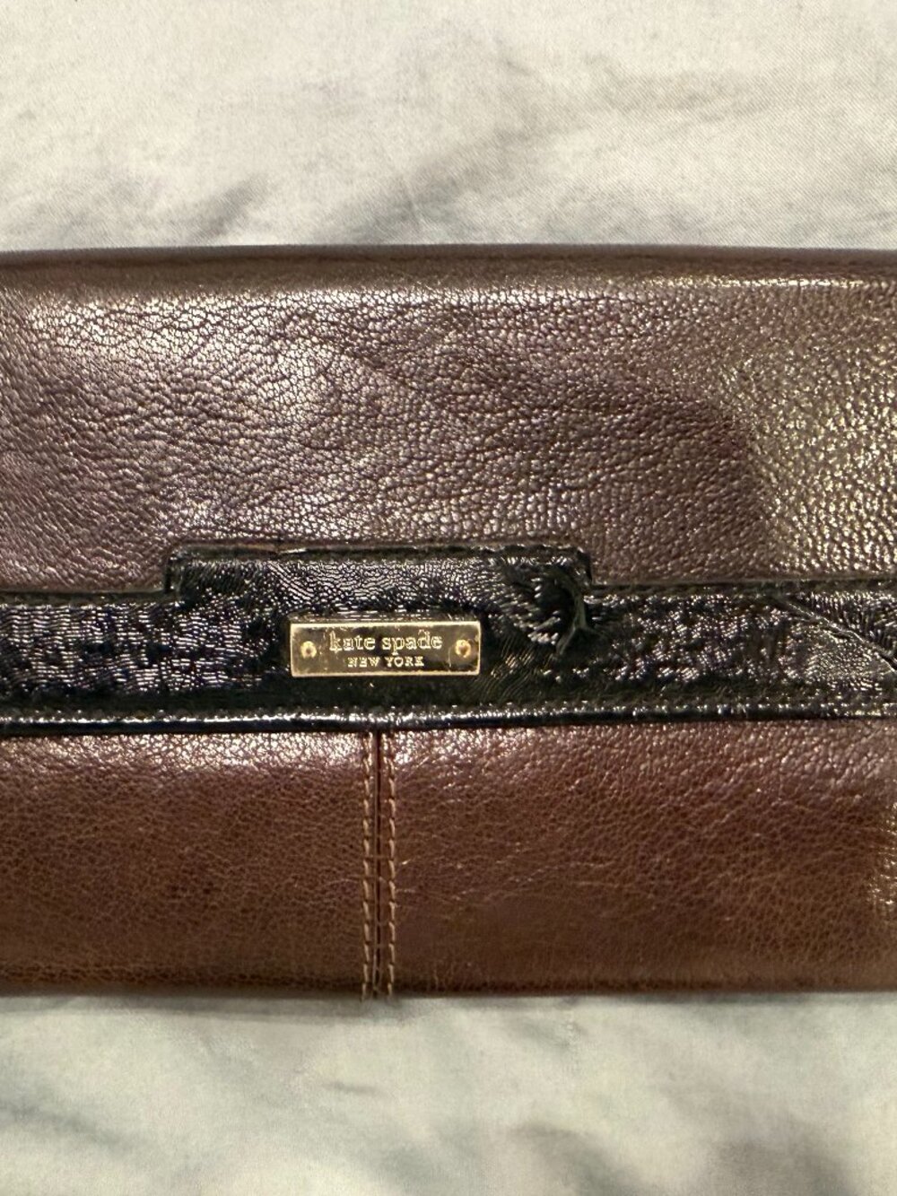 Kate Spade New York Leather Trifold Wallet Patent Trim
